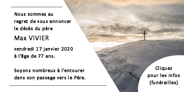 avis de décès du père Max Vivier