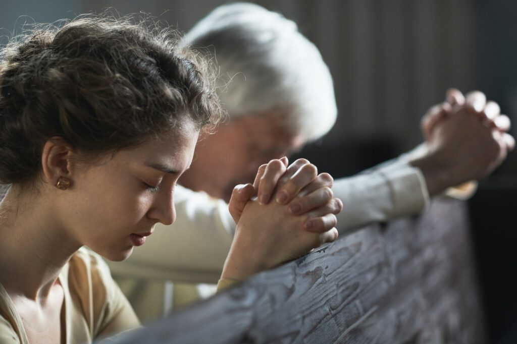 People praying in the church