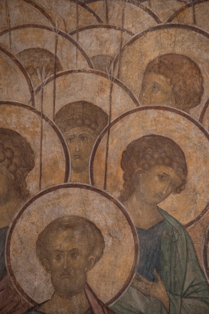 paintings on the church indoor walls